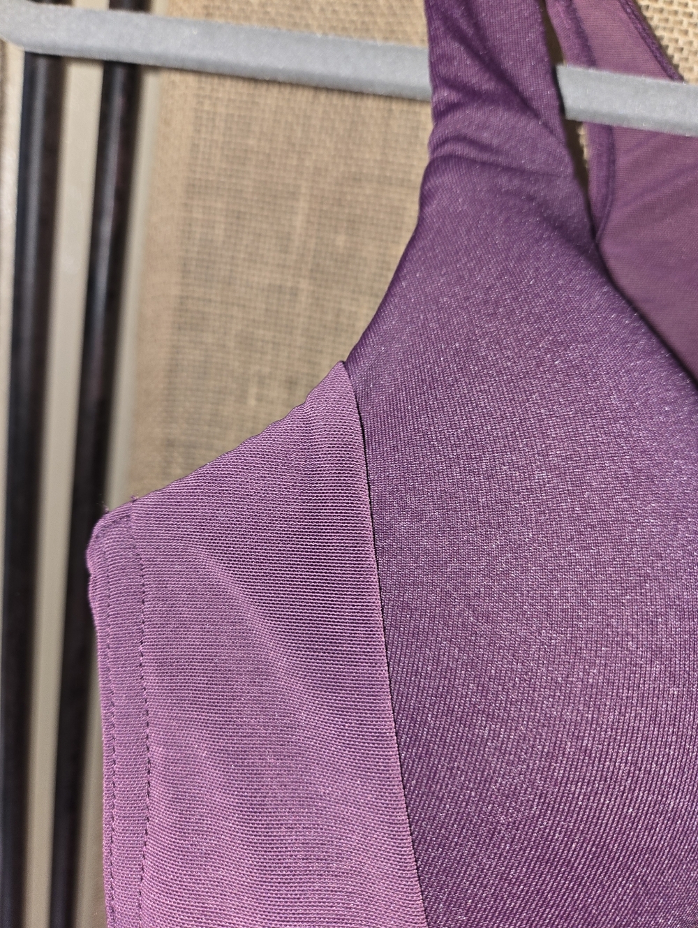 Women's Crane Plunge Racerback Wireless Bra - Plum Purple Medium 38B - 36C - Picture 3 of 6